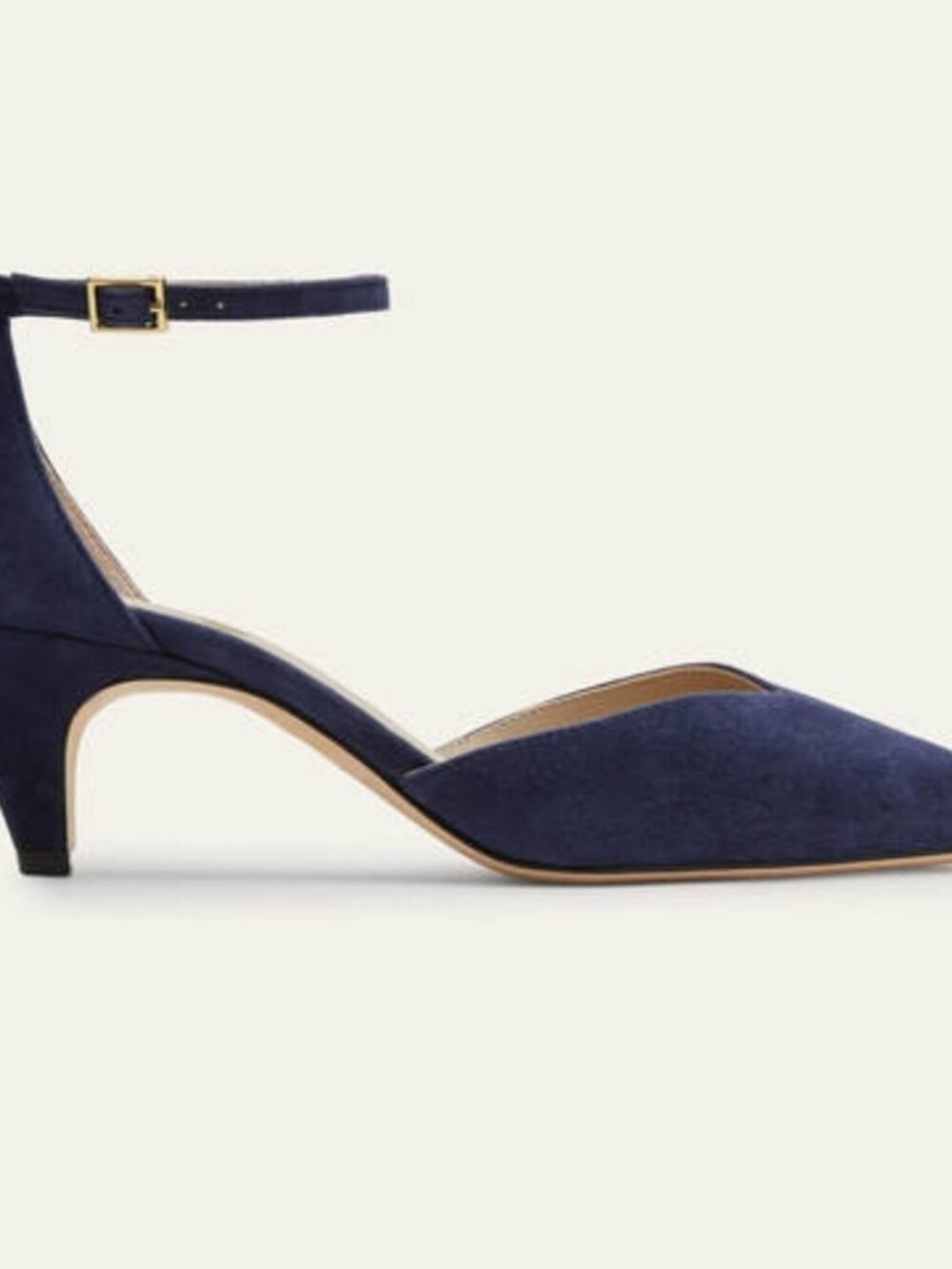 Boden Suede Heels Size 39 US 8-8.5 Blue Ankle Strap Pointed Toe Classic